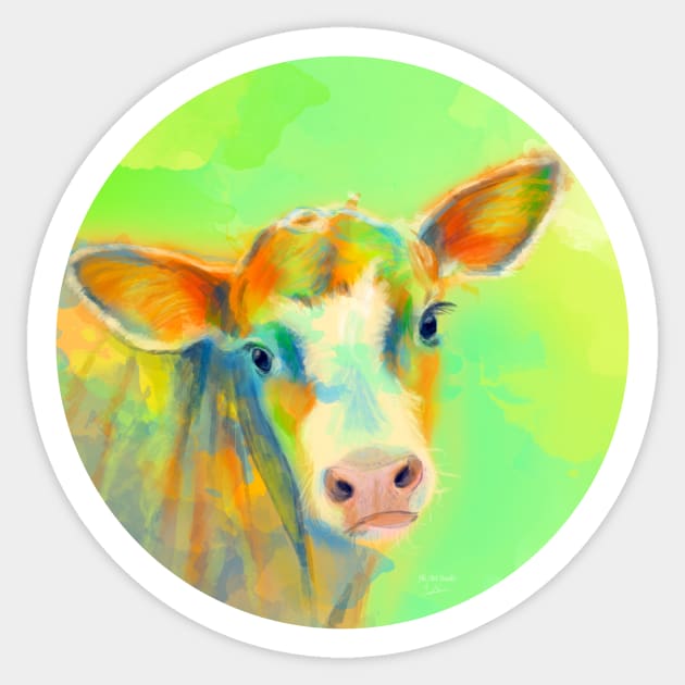 Summer Cow Sticker by Flo Art Studio